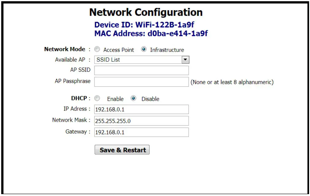 CONTEMPORAY CONTROLS BAST-321HP-BW2 Wireless Heat Pump Thermostat - Network Configuration 2