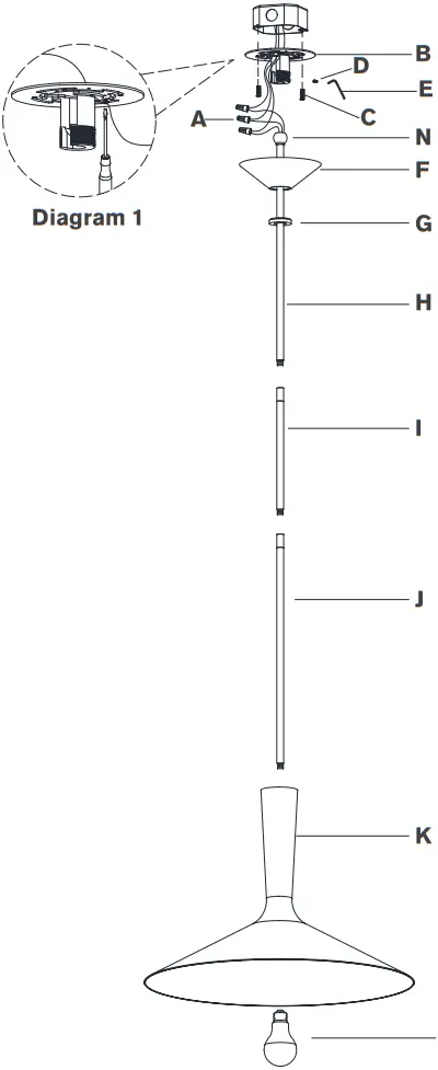 VISUAL COMFORT ARN 5541 Rosetta Large Pendant 1