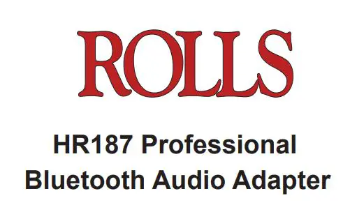 ROLLS Professional Bluetooth Audio Adapter HR187 User Guide