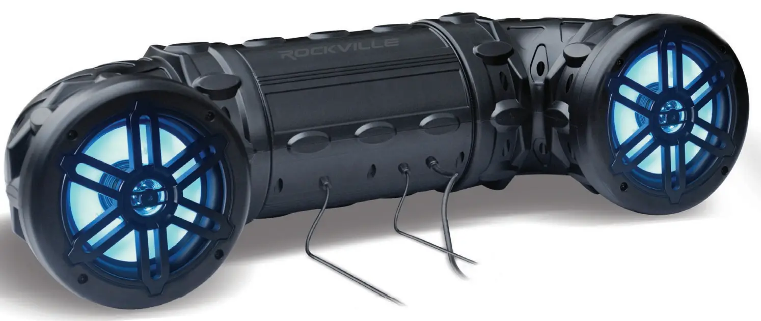 ROCKVILLE RATV65L Powered Bluetooth Marine Speaker with LED and Remote Control