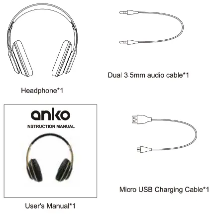 anko Bluetooth Foldable Headphone - parking parts
