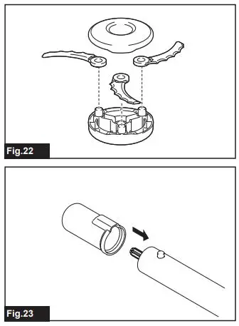Makita Grass Trimmer Instruction Manual - Figure 22 and 23