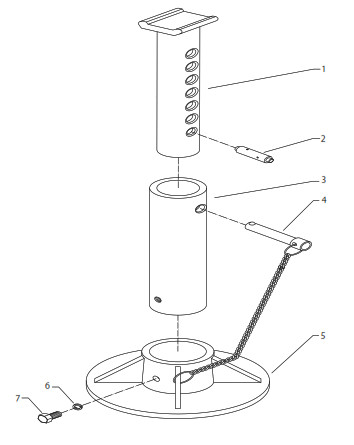 Harbor Freight DAYTONA 3 Ton Aluminum Jack Stands- Assembly Diagram