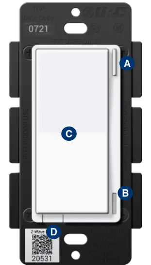 URC LT 3200 Switch with Z Wave - Config Button