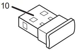 ELECOM M-BL20DB Wireless Mouse - Receiver unit