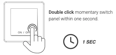 To set the switch panel type from toggle to momentary