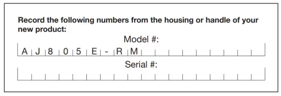 Model and Serial Numbers 
