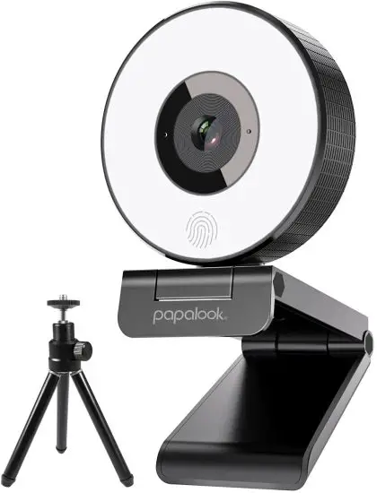 papalook PA552 PRO 60FPS 1080P Webcam Streaming with Ring Light