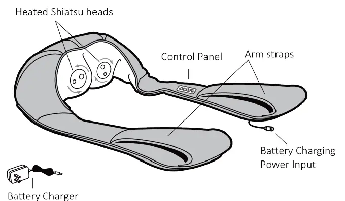 anko CF-6302RNC Cordless Shiatsu Massager fig 1