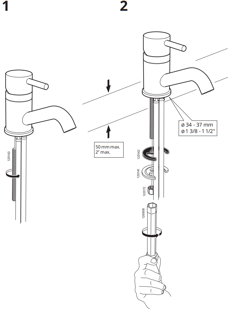IKEA 304 960 80 PILKÅN Wash Basin Mixer Tap with Strainer - Fig 2