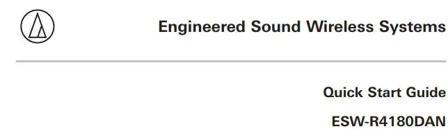 audio-technica ESW-R4180DAN Engineered Sound Wireless Systems User Guide