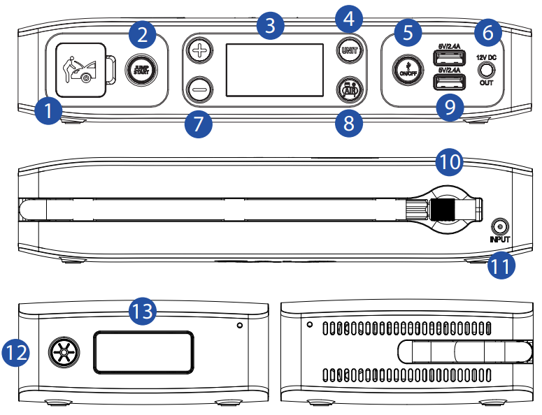 QVC E236768 HALO Bolt Air+ Car Jump Starter and Air Compressor Instruction Manual - INCLUDED ITEMS