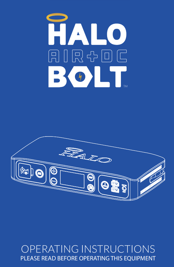 QVC E236768 HALO Bolt Air+ Car Jump Starter and Air Compressor Instruction Manual