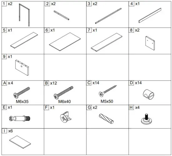 noblewell 29155831 Home Office Computer Desk with Monitor Shelf - Contents