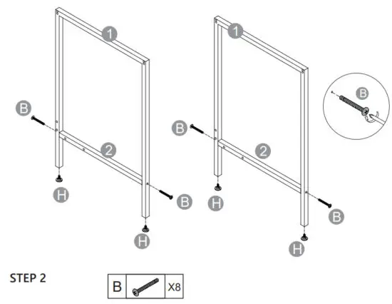 noblewell 29155831 Home Office Computer Desk with Monitor Shelf - STEP 2