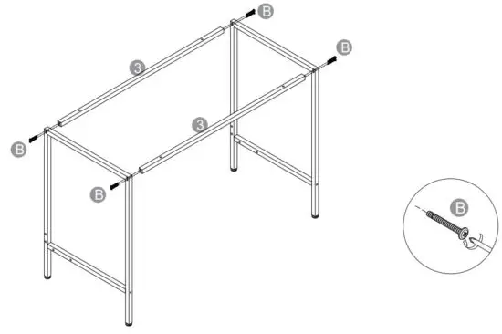 noblewell 29155831 Home Office Computer Desk with Monitor Shelf - STEP 3