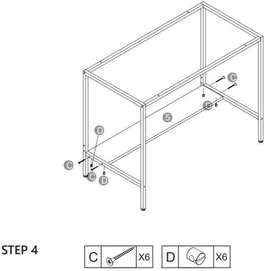 noblewell 29155831 Home Office Computer Desk with Monitor Shelf - STEP 4