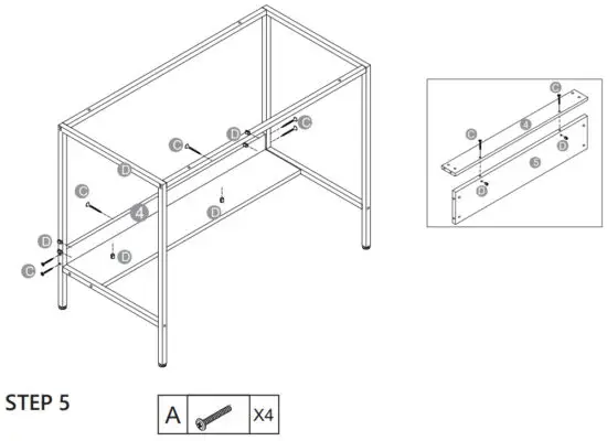 noblewell 29155831 Home Office Computer Desk with Monitor Shelf - STEP 5