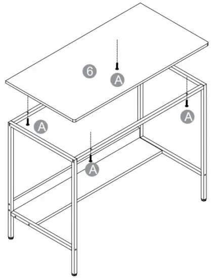 noblewell 29155831 Home Office Computer Desk with Monitor Shelf - STEP 6