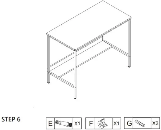 noblewell 29155831 Home Office Computer Desk with Monitor Shelf - STEP 6 a