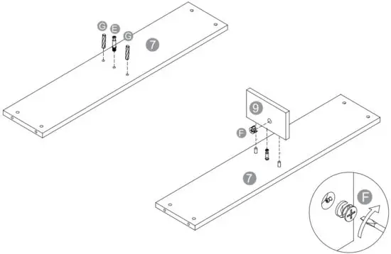 noblewell 29155831 Home Office Computer Desk with Monitor Shelf - STEP 7