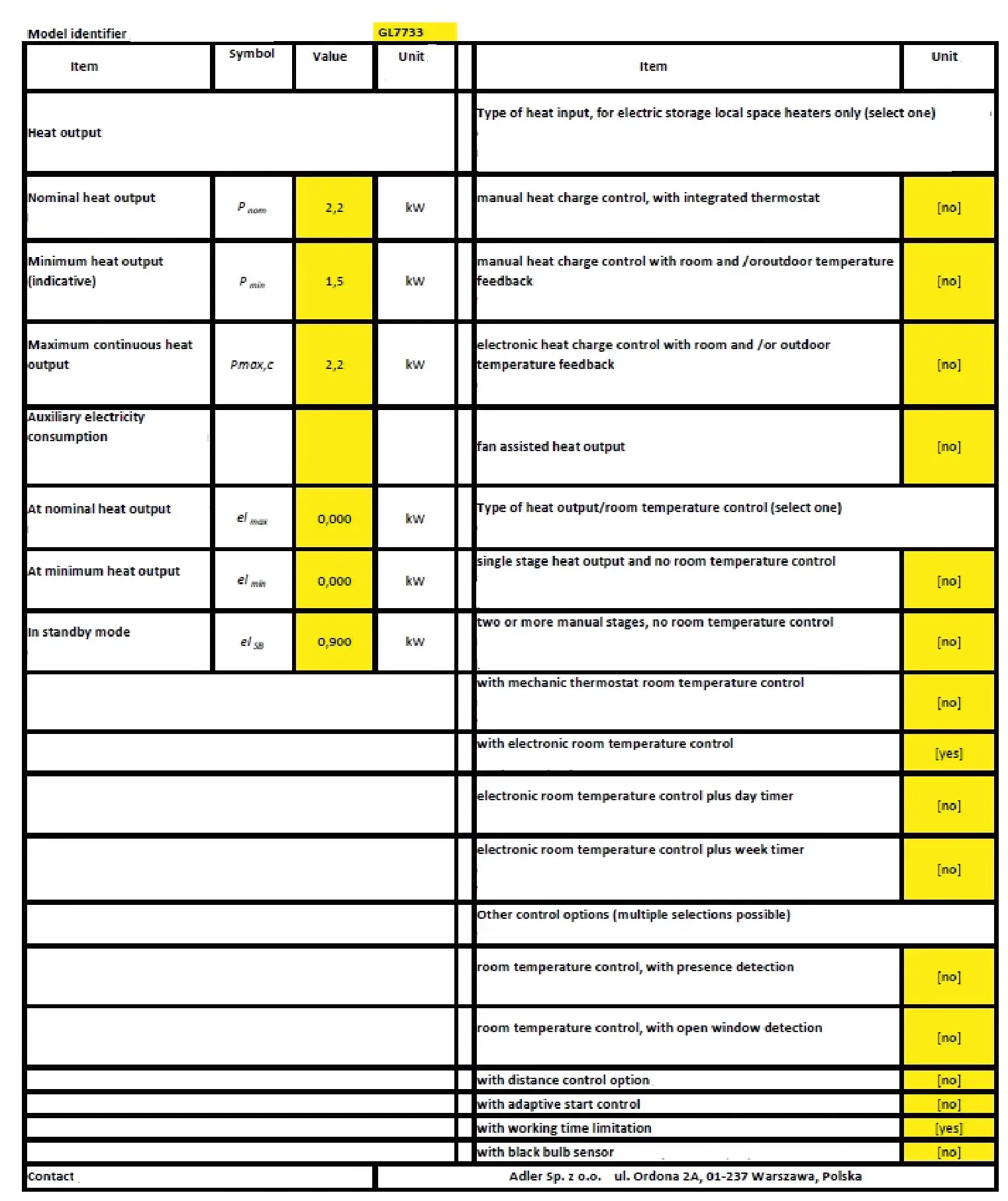 Gerlach GL 7733 Tower Heater LCD with Humidifier - model identifier
