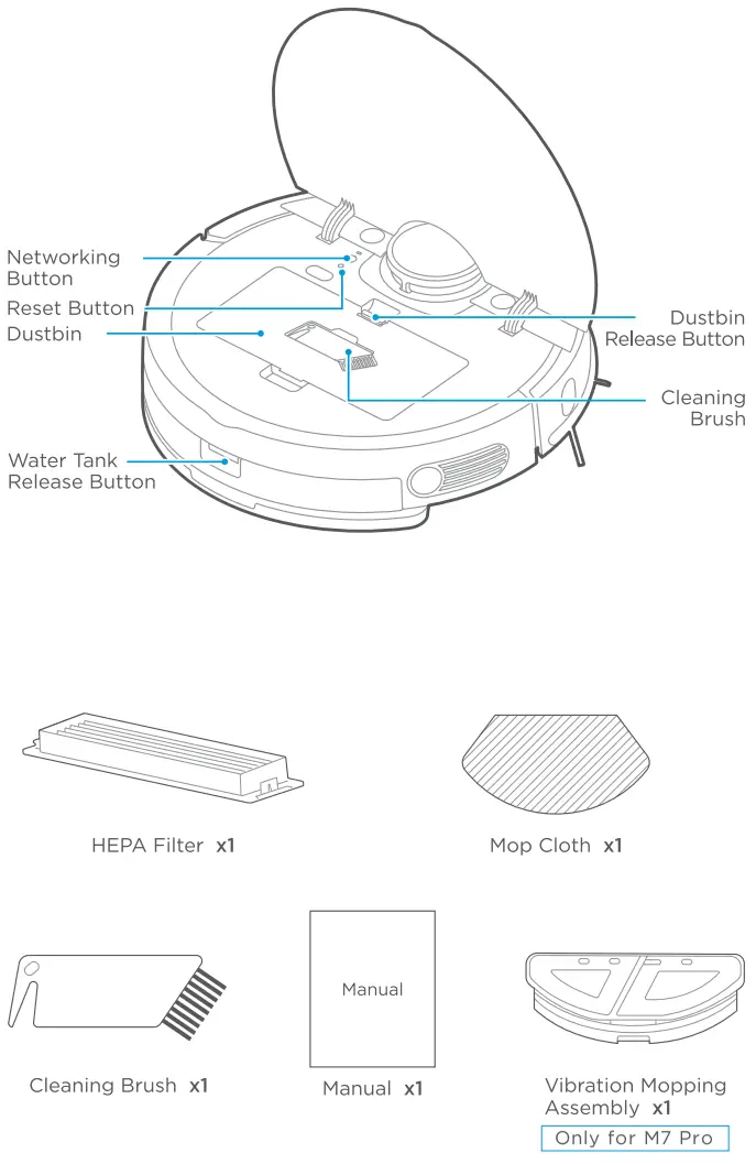 Midea M7 Sweeping 2-in-1 Robot Vacuum Cleaner - Product