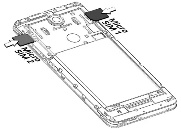 micromax HS2 Smartphone User Guide - Insert Sim Card