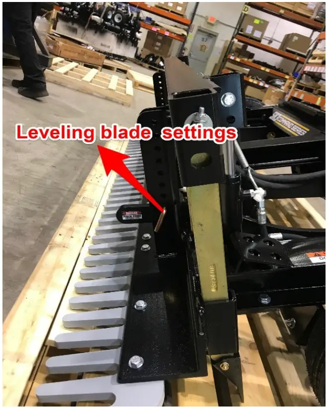 abi ATTACHMENTS SR3 Command Series Grading Rake Skid Steer Attachment - LEVELING BLADE PRESSURE SETTING