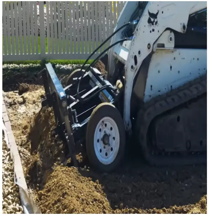 abi ATTACHMENTS SR3 Command Series Grading Rake Skid Steer Attachment - PUSHING DIRT TO EDGES