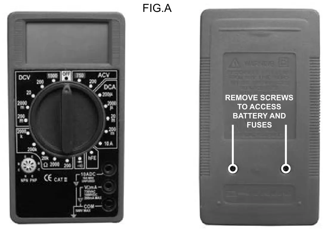 SEALEY MM19.V3 Digital Multimeter 7 FUNCTION - Fig A
