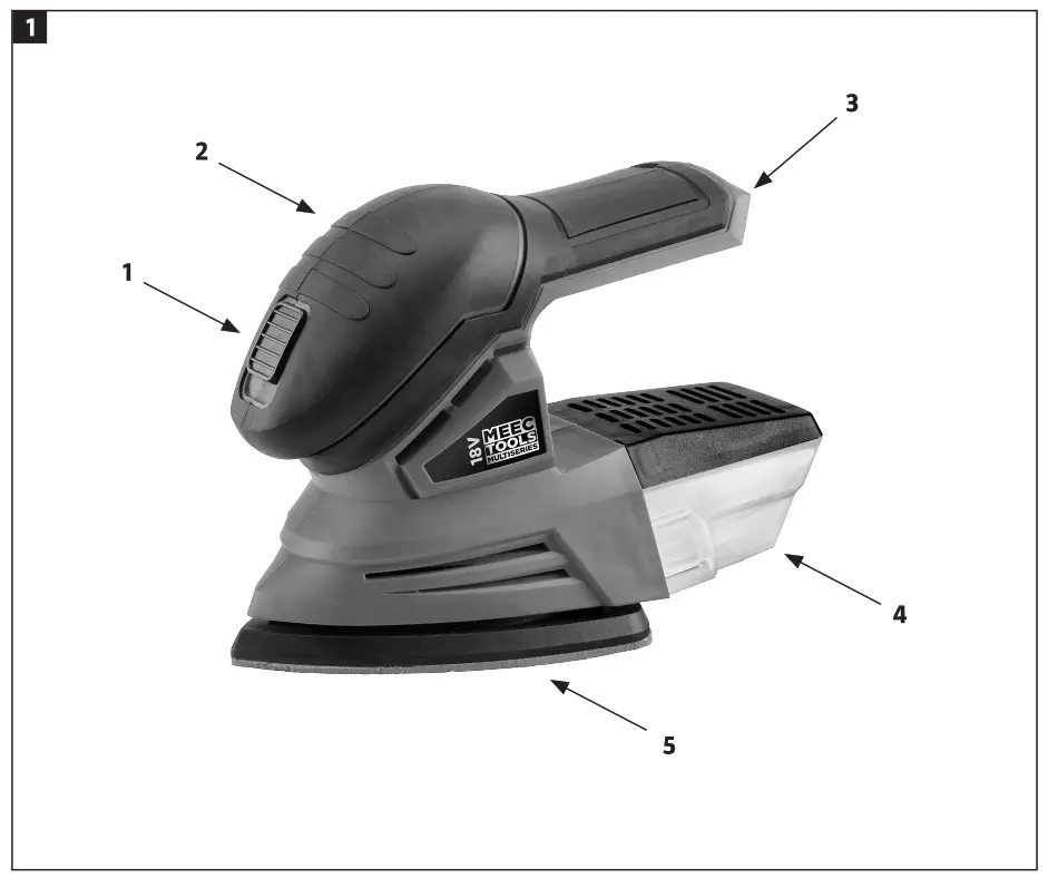 MEEC TOOLS 012596 Cordless Multi Sander - fig