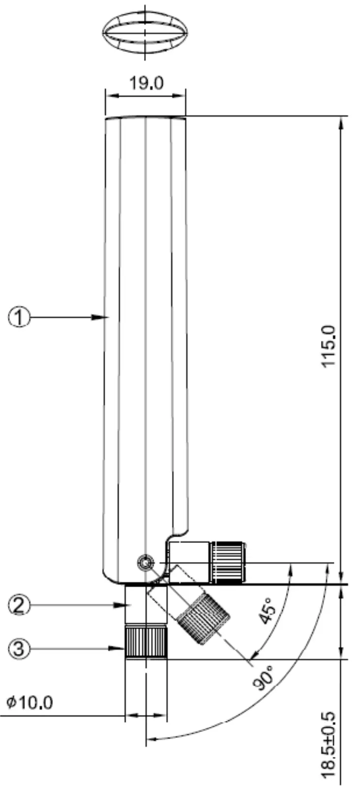 ABRACON AEBC1101X 5G Sub 6GHz External Whip Antenna - Fig1