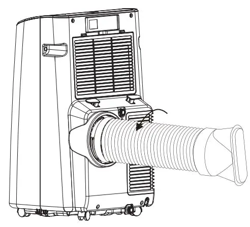 Haier QPCA10 Portable Air Conditioner Owner's Manual - INSTALL EXHAUST HOSE ASSEMBLY TO BACK OF UNIT