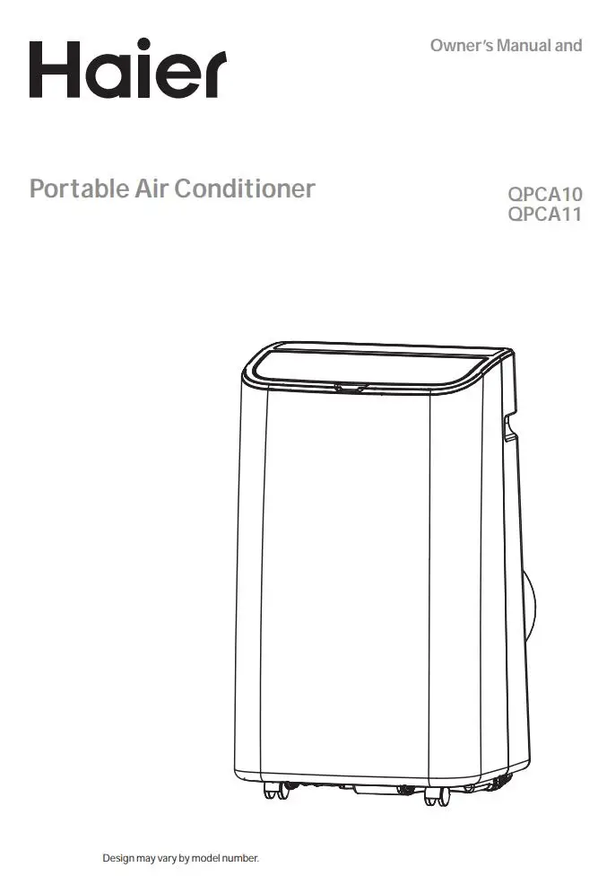 Haier QPCA10 Portable Air Conditioner Owner's Manual