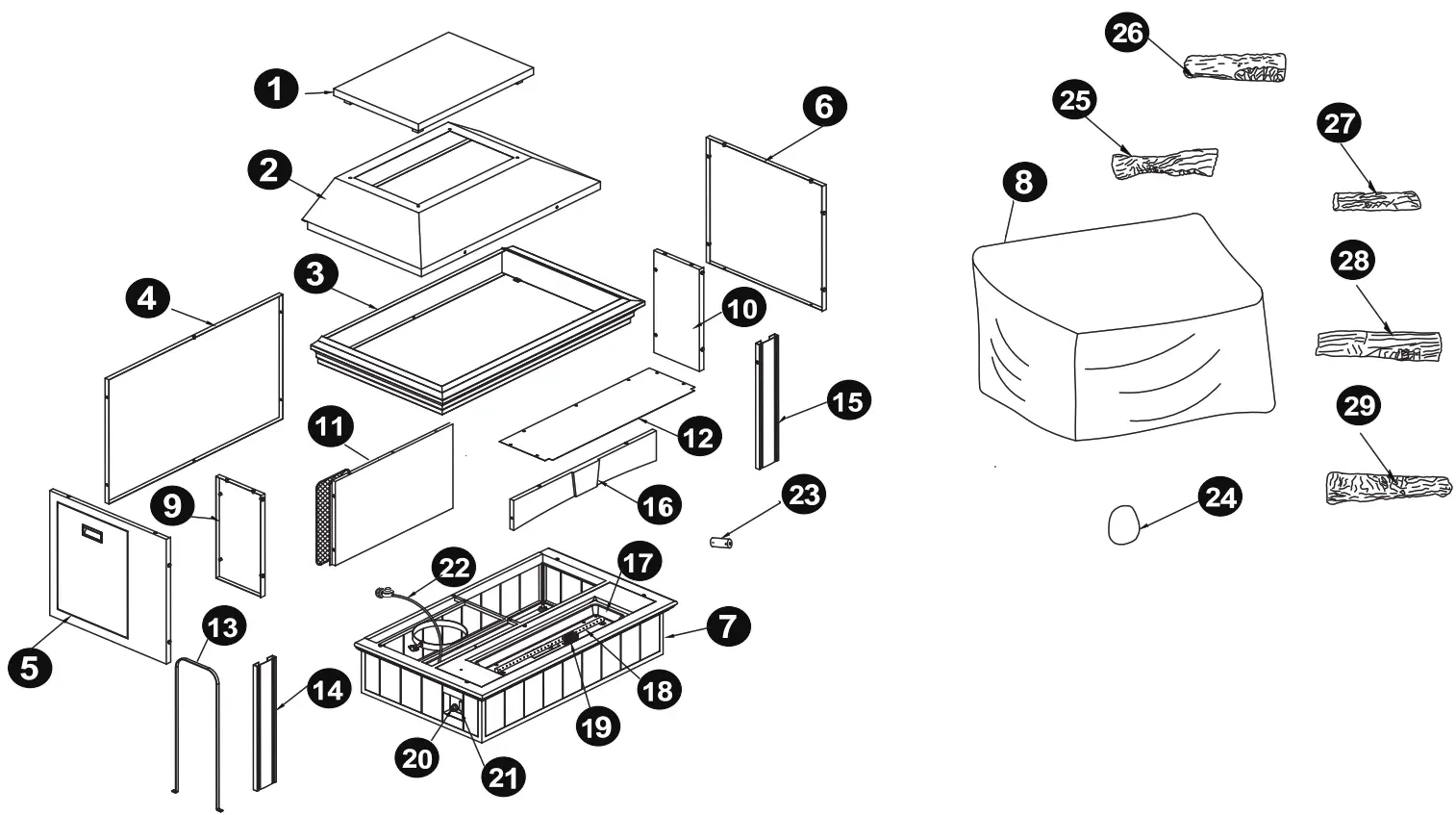 allen roth FHTS80246 1 Black Steel Liquid Propane Outdoor Fireplace - fig3