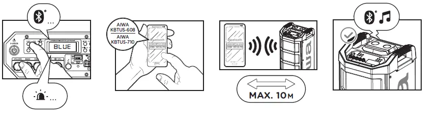 aiwa KBTUS-608 Portable Trolley Party Speaker fig (13)