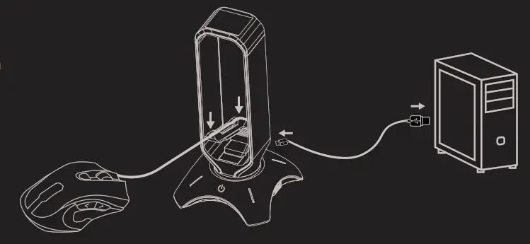 Genesis Vanad500 Headset Stand with Mouse Bungee and USB Hub