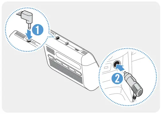 THINKWARE Q1000 2K QHD Dual Channel Dash Cam - power cable