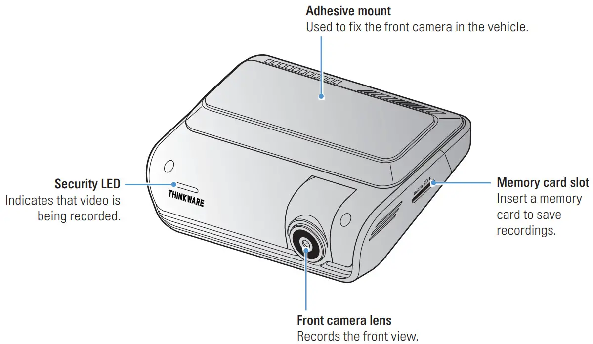 THINKWARE Q1000 2K QHD Dual Channel Dash Cam - rear view