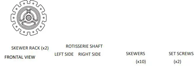 deco chef DCAIRD12BLK 12.7QT Digital Air Fryer Oven, with 3 Racks Instruction Manual - Components