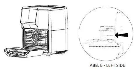 deco chef DCAIRD12BLK 12.7QT Digital Air Fryer Oven, with 3 Racks Instruction Manual - Placing Rotisserie Spit