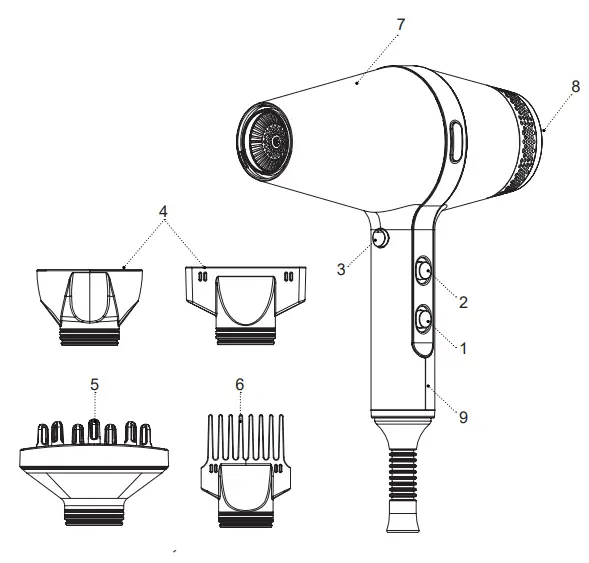 BRAYER BR3004 Hair Dryer - Fig