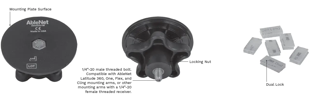 AbleNet 80000118 Quick Ready Mounting Plate for Assistive Technology 1