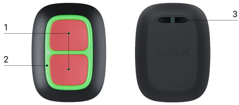 AJAX DoubleButton Wireless Panic Button - 1