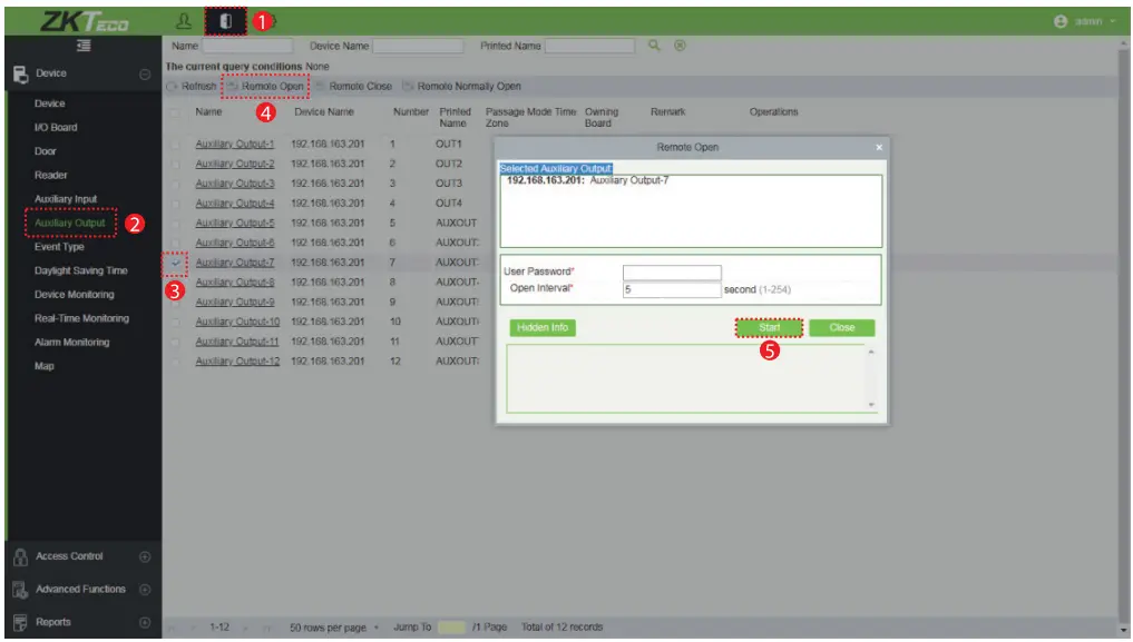 Operating Via the Software