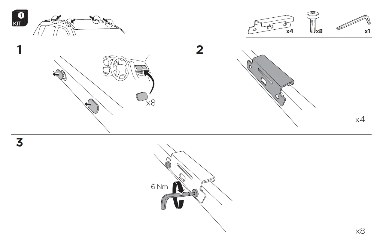 THULE 186142 Integrated Railing-Flush Rails 4-Pack 2