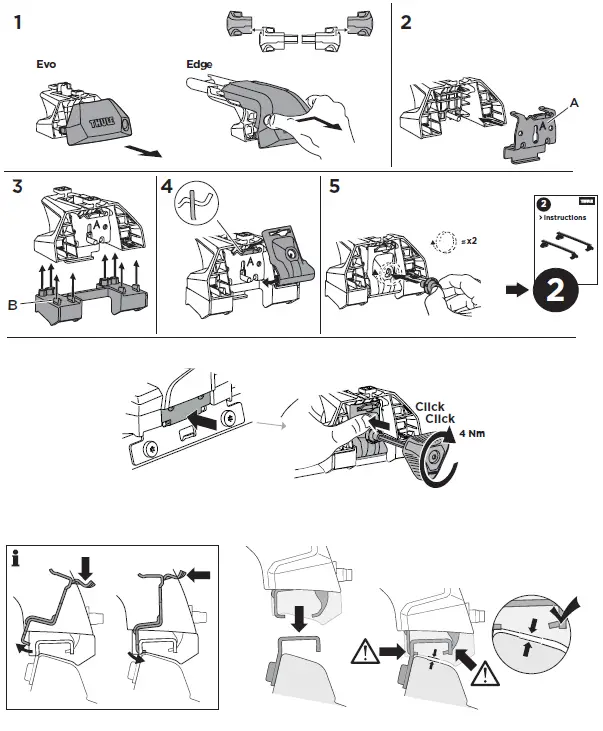 THULE 186142 Integrated Railing-Flush Rails 4-Pack 3