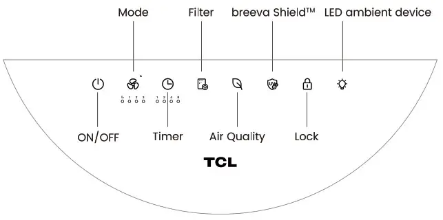 TCL Breeva A5W Air Purifier - Control Panel 1