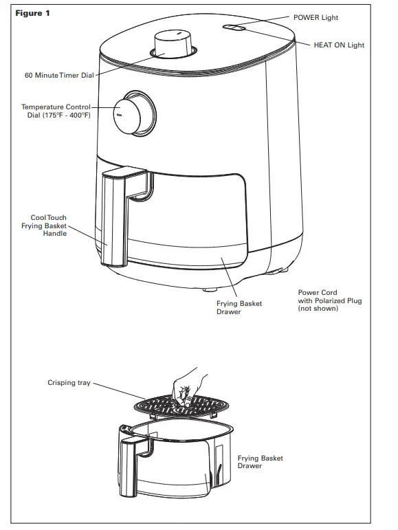 BELLA-2.9QT-Manual-Air-Fryer-Fig-1